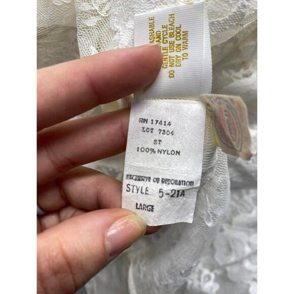 Vintage Miss Elaine Ivory Lace & Satin Nightgown Slip Dress #7212 - Picture 6 of 8